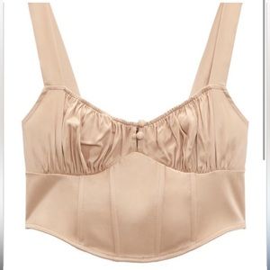 Zara silky cropped corset
